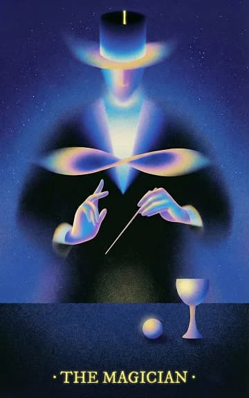 The Magician tarot card — blurred background for WooMoo app download